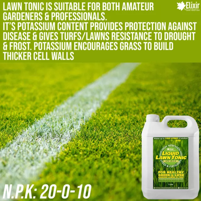 Liquid Lawn Tonic Fertiliser | High Nitrogen Feed & Turf Green-Up / Grass Food 2