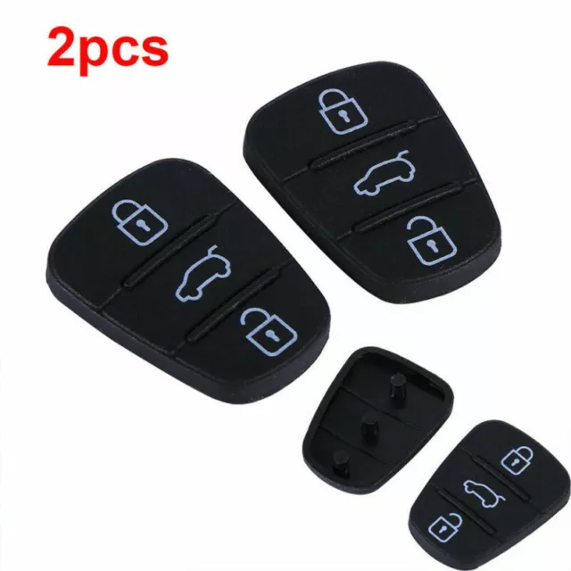 2x Remote Car 3 Buttons Key Fobs Case Rubber Shell For Hyundai I10/I20/I30 Black