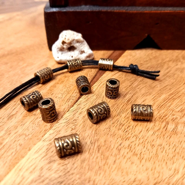 10 Bartperlen Wikingerperlen Haar Perlen Rasta Perlen Antik Bronze Farbe (5)