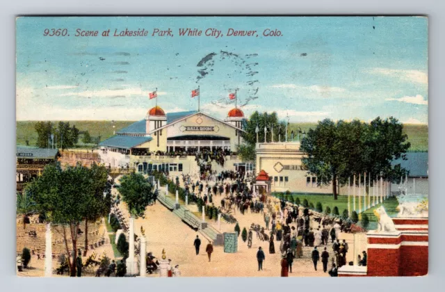 Denver CO-Colorado, Scene At Lakeside Park, White City, Vintage c1914 Postcard