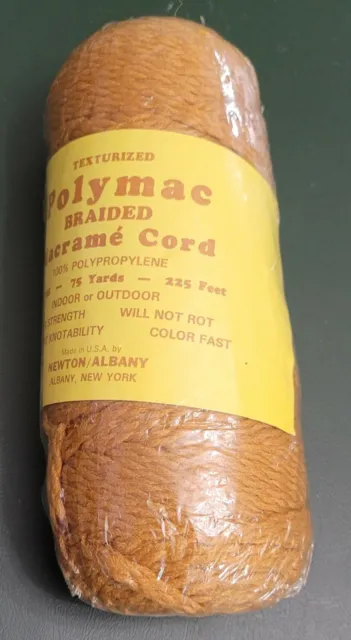 Vintage Textured Macrame Cord  Orange Tone Color 75 Yards