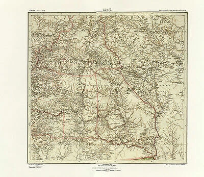 Landkarte von Kamerun und Lomie Molundo Biakombos Yangheres Kolonialatlas 129