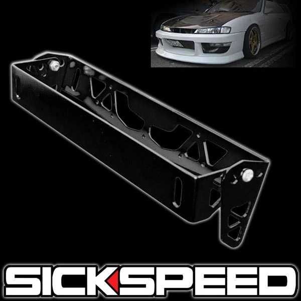LICENSE PLATE TILT Relocation Bracket Front Bumper Billet Mount Holder