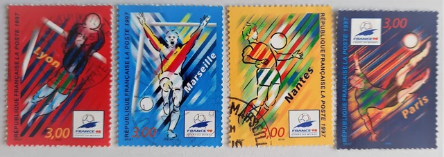 Frankreich 1997 MiNr. 3074-77 Fußball kpl. gest. (s. Foto)