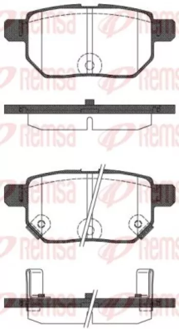 REMSA Bremsbeläge Bremsbelagsatz Bremsklötze Hinten 1286.22