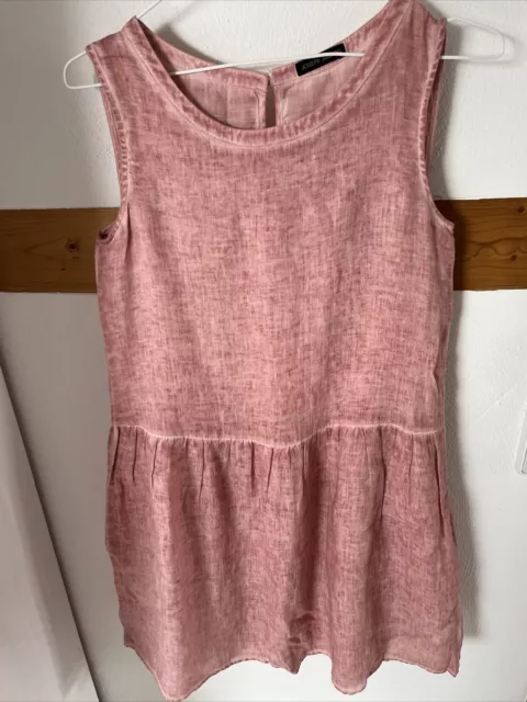 Joseph Januars  Damen Mädchen Kleid Tunika Bluse Midi Rosa Gr. 36 Leinen