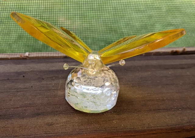 Free Standing Crystal Yellow Butterfly On Ball