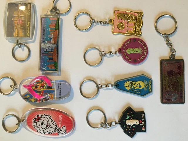 Porte-clés Key Ring Malaisie Singapour Singapore  lot de 9 pièces