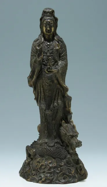 Bronze Guanyin on Dragon Figure - China 20th C. - 37 cm