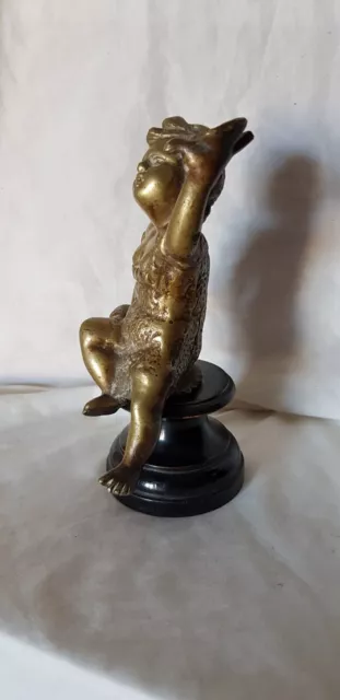 Scultura Con Bimba E Colomba, Metallo Dorato, Xix/Xx Secolo 2