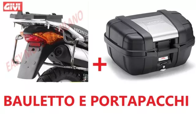 Givi Attacco Valigia Portapacchi E213 + Bauletto Kappa Garda Kgr52 52 Litri