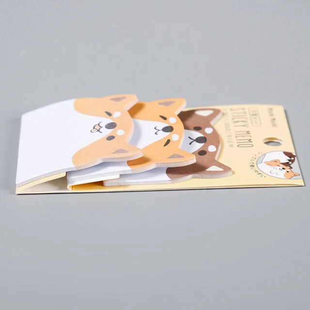 CARTOON STICKY NOTES Kawaii Animals Shape Markers Flags Self-Stick Tab ...