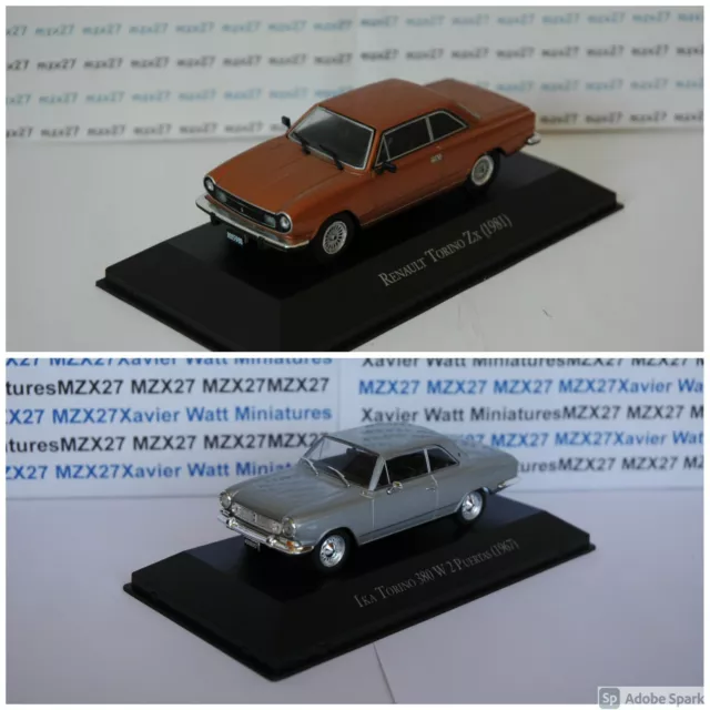 LOT 2 VOITURES IKA TORINO 380W + RENAULT TORINO ZX  SALVAT Argentine 1/43ème