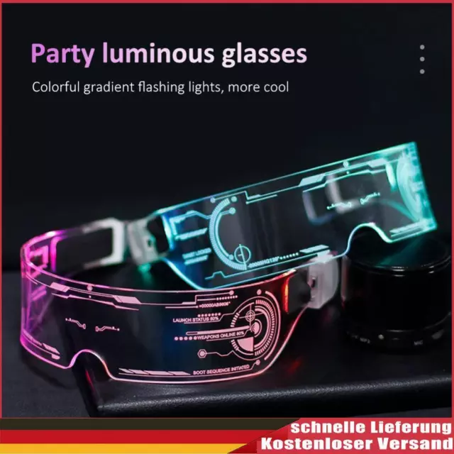 Colorful EL Wire Luminous Glasses New Year Christmas Party LED Light Up Eyewear
