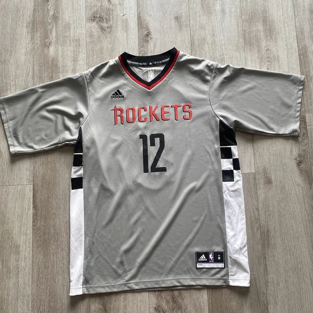 Adidas Dwight Howard Houston Rockets Shirt Jersey #12 Gray Sleeves Mens Sz M Adidas Dwight Howard Houston Rockets Shirt Jersey #12 Gray Sleeves Mens Sz M