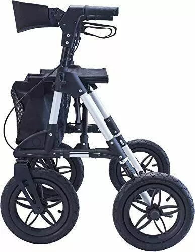 Gelände Outdoor Rollator LUFTBEREIFUNG PERLWEISS  plus PUMPE NEU