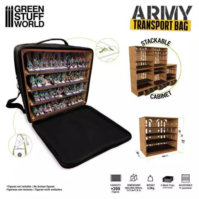 Green Stuff World Tragetasche für Miniaturen Army Transport Bag Transportkoffer