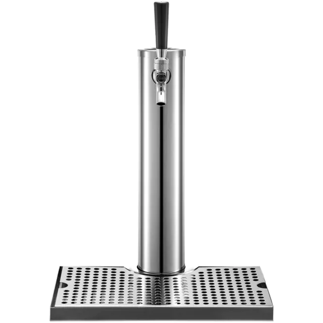 VEVOR Dispensador de Cerveza Torre 360 x 76 mm de 1 Grifo con Bandeja de Goteo