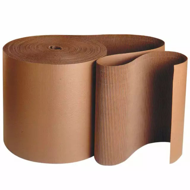 MyBoxSupply Singleface Corrugated Roll, A-Flute, 4" x 250', Kraft, 1 Roll