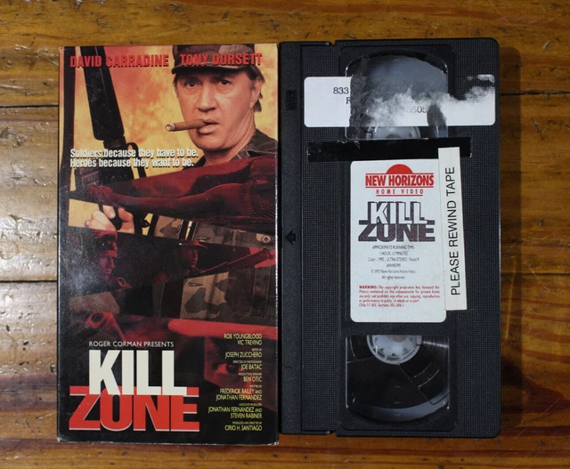 RARE KILL ZONE VHS Tape David Carradine Action War Adventure Movie 10.