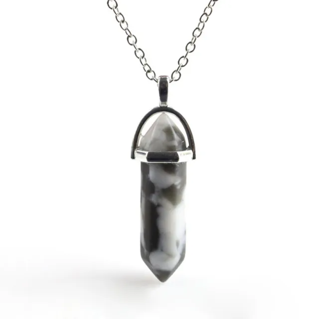 Natural Crystal Pendulum Quartz Stone Pendant Chakra Healing Gemstone Necklace 4