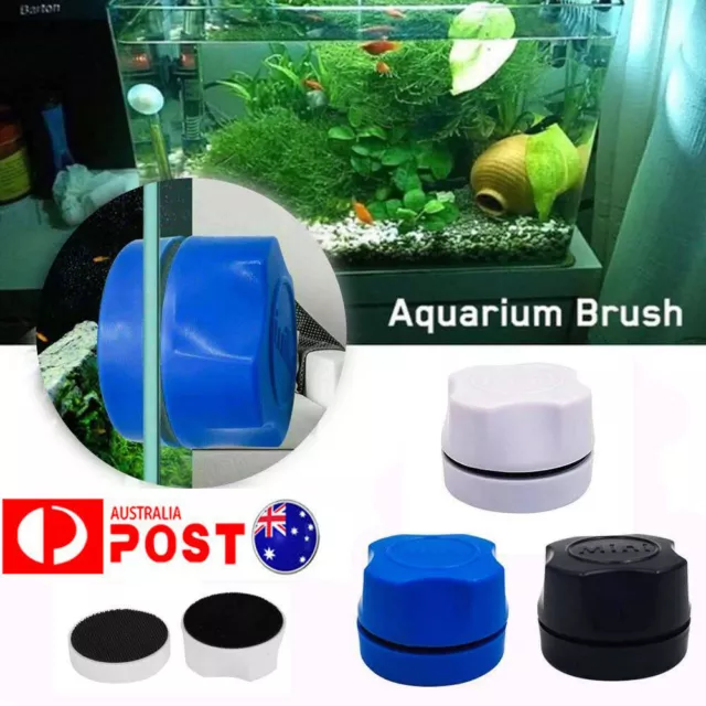 Magnetic Clean Brush Aquarium Fish Tank Glass Algae Scraper Cleaner Floating AU