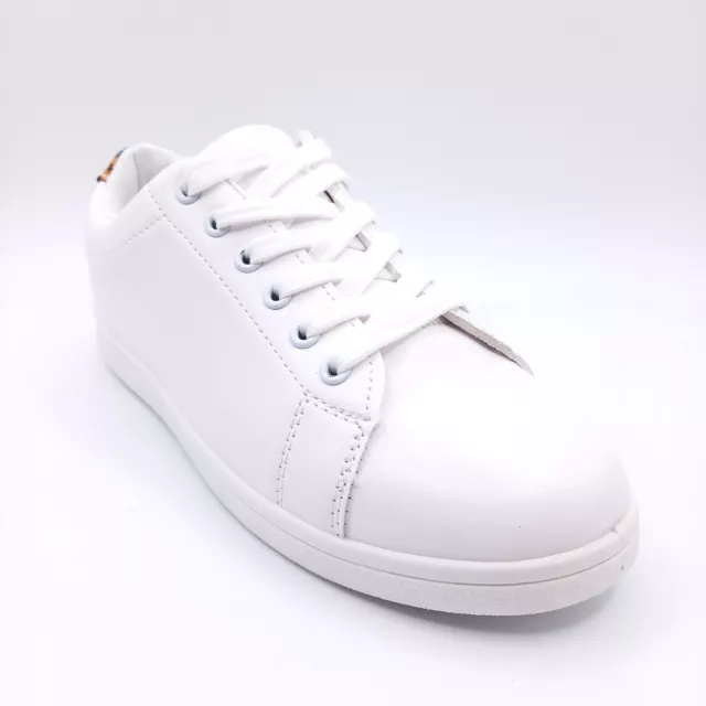 Baskets Tennis Chaussure Femme Sneakers - Pointure 37  - Blanche Basse Marron