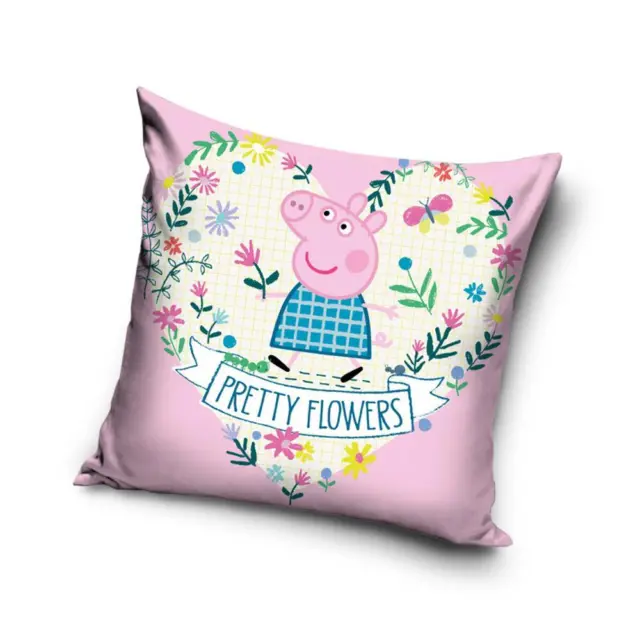 Peppa Pig Cojín Bonito Flores Prellenados Infantil Dormitorio - 34cm x 34cm