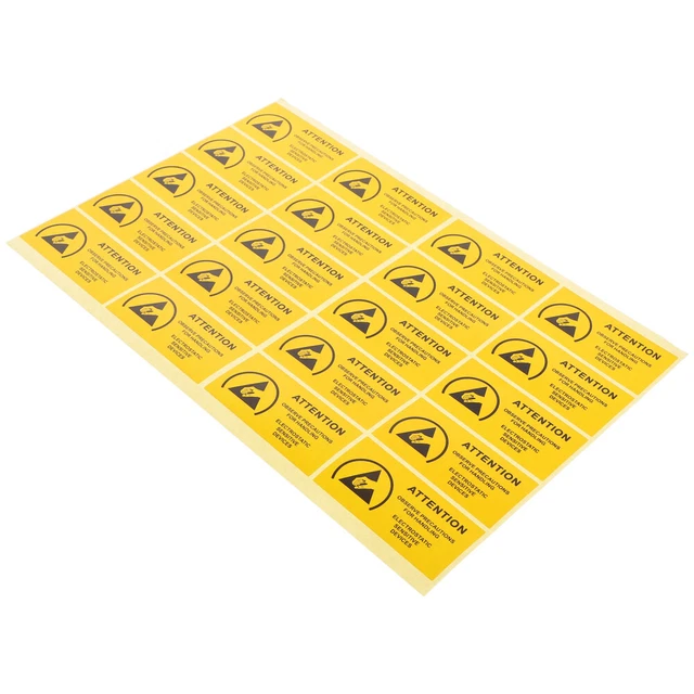 450 un. calcomanías de precaución estáticas aplique etiqueta de advertencia electrostática
