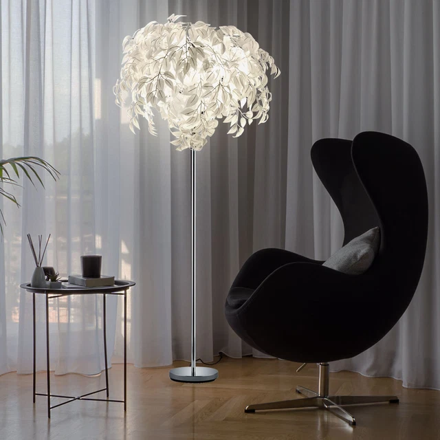 Lampe de salon 39 x 39 x 77 cm Blanc, doré | Leroy Merlin