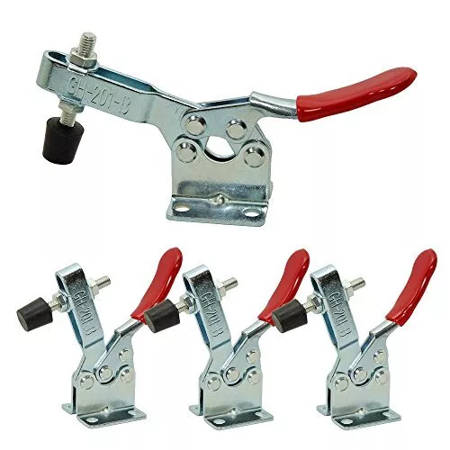 4 PCS Toggle Clamp 201B Hand Tool 198Lbs Holding Capacity Antislip Horizontal...