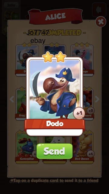 Card Coin Master Dodo Card From Alice Set £0.99 - Picclick Uk