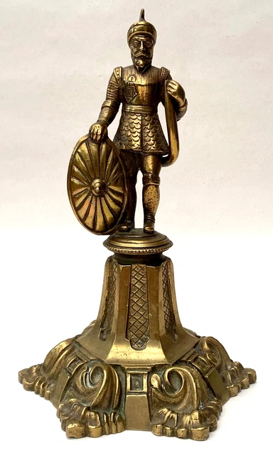 Solid Table Menu ANTIQUE VICTORIAN SOLID Brass Soldier Knight Figural Table Lamp Base £ ...