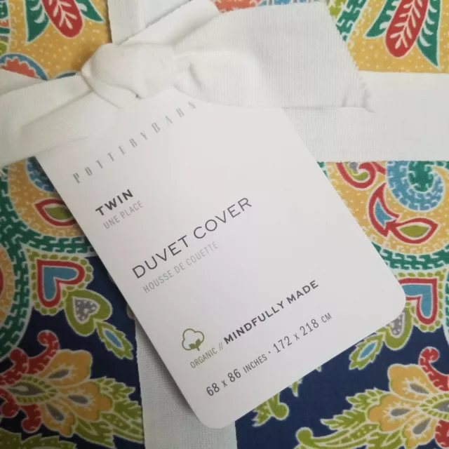 Pottery Barn Penelope Medallion Organic Percale Duvet Cover Twin 3