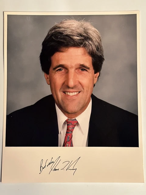 Senator John Kerry Signed 8X10 Photo & Signed Hand Written Note. 2 Autographs