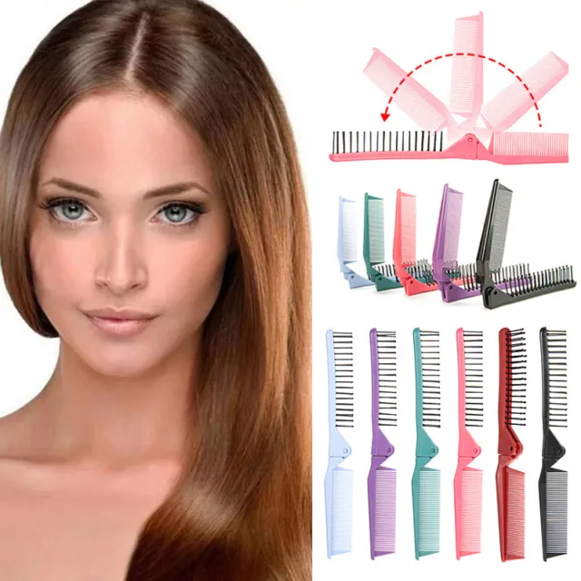 Women Men Pocket Comb Hair Straightener Brush Hairdressing Folding Style Tools
