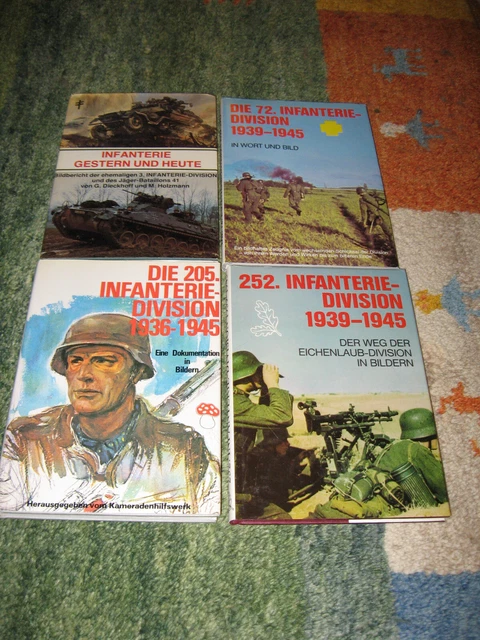 3. , 72., 205. und 252. Infanterie Division ! 4 alte Divisionsbücher im
