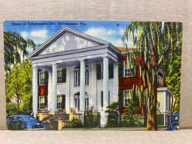 Home of Tallahassee Girl Tallahassee Florida Linen Postcard No 2198