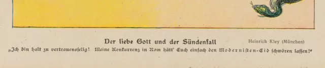 H. KLEY (1863-1945), Lieber Gott und Sündenfall, um 1911, Farblithographie 3