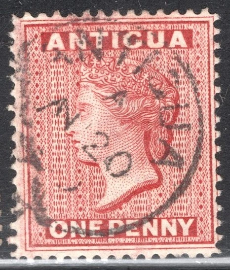 Antigua Stamp Scott #18, 1p, Carmine, Used, SCV$4.50 (B)