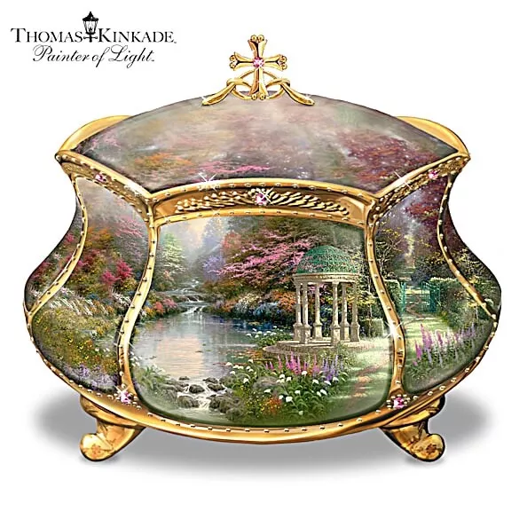 The Bradford Exchange Garden of Prayer Musical Prayer Box by Thomas Kinkade