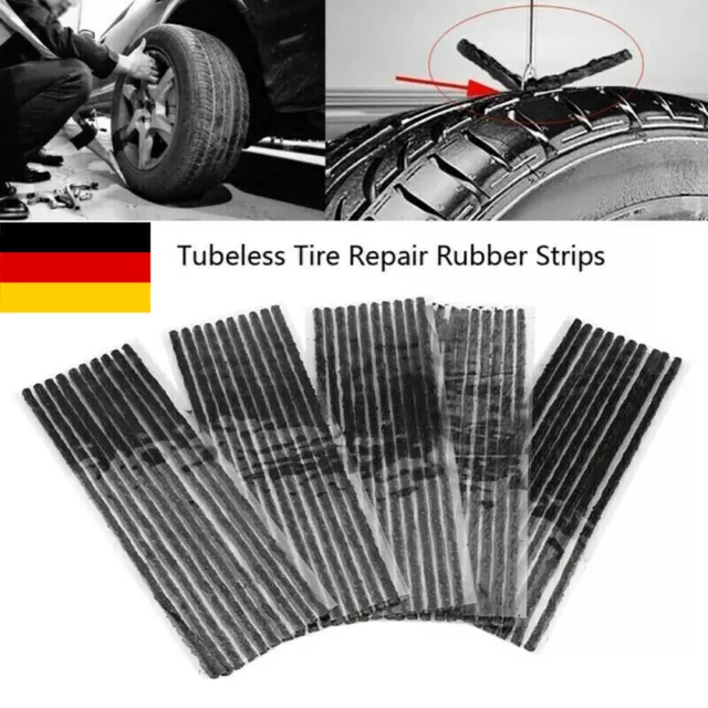 Reparatur Streifen 50x Pannenset Vulkanisierungsstreifen 8"/200 mm Dicht Schwarz