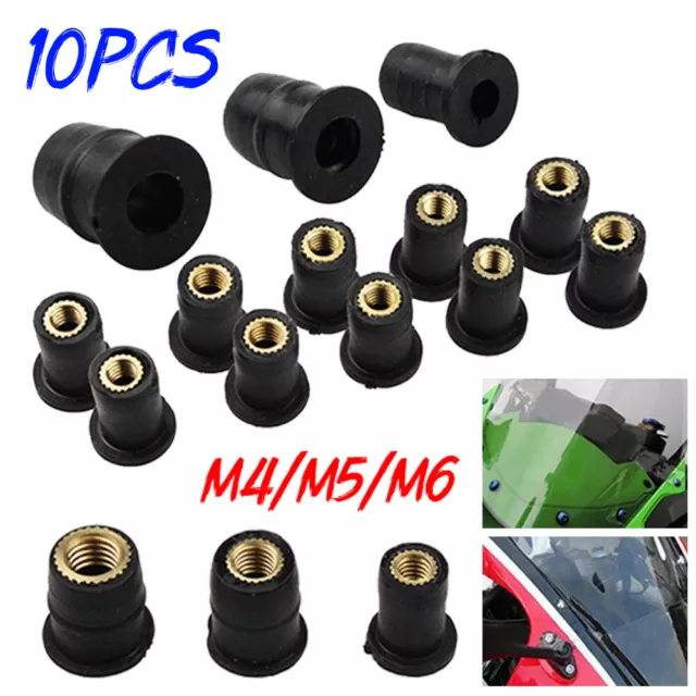 UK M4/M5/M6 Rubber Well Nut Blind Fastener Windscreen/Windshield Fairing-Cowl