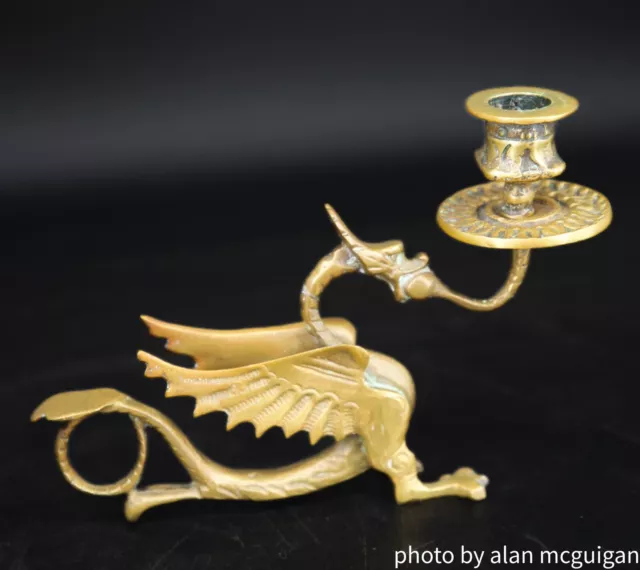 Brass Griffin Candlestick Holders Set Of Two