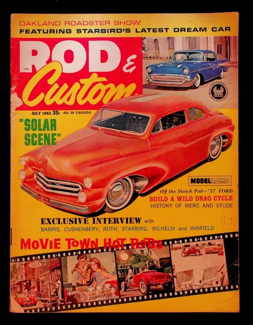 Rod & Custom Magazine July 1963 Vintage Classic Hot Rod Car Photos Model Cars