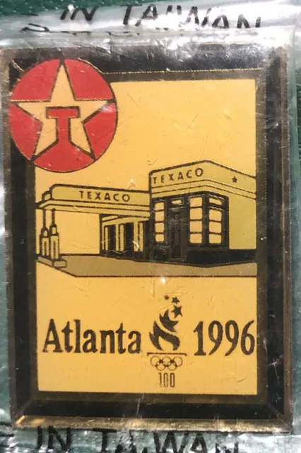 Vitnage Gold Tone Pin 1996 Atlanta Olympics Texaco Gas Station Logo NOS