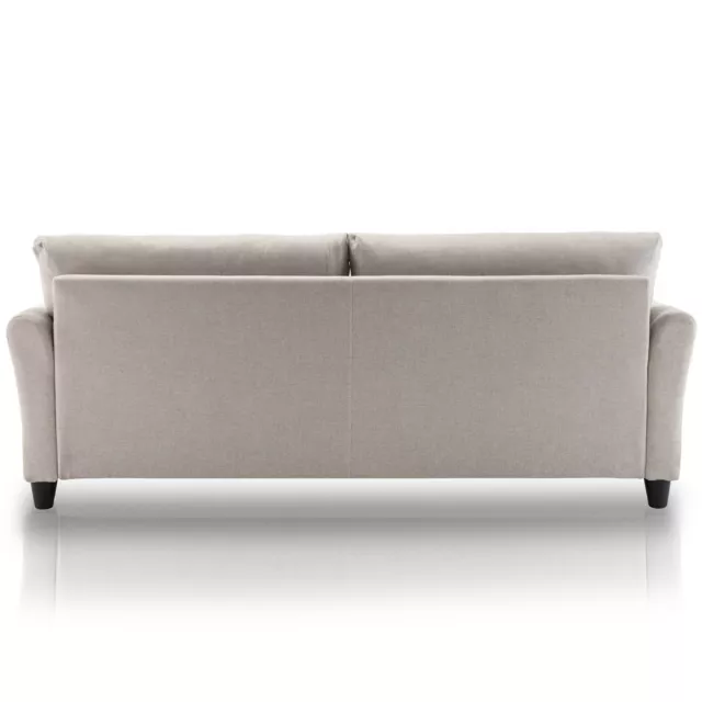 Divano 3 Posti con Rivestimento in Tessuto Crema Premium Sofa Relax 212x75x87 cm 2