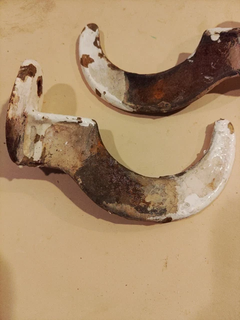 2 Antique Vintage Cast Iron Industrial Radiator  Hooks Wall Mount steam punk 2