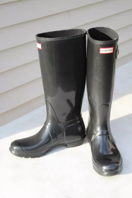 HUNTER WOMEN'S ORIGINAL TALL WELLINGTON RAIN BOOT SIZE US 10 Excellent Condition