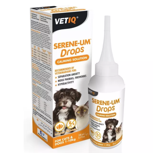 M & C Vetiq Serein Um Calm Gouttes pour Chats et Chiens 100ml